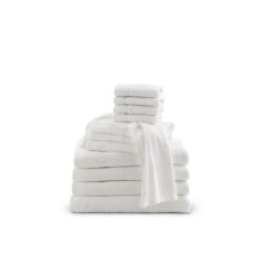 Medline Classic Cotton Terry Bath Towels, 20" x 40", 4 Lb, White, Pack Of 12