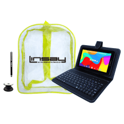 Linsay F7 Tablet, 7" Screen, 2GB Memory, 64GB Storage, Android 13, Black Keyboard/Bag