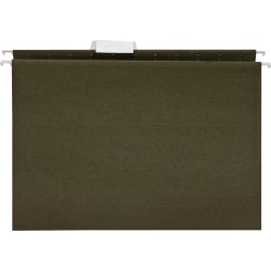 Business Source 1/5 Tab Cut Letter Recycled Hanging Folder - 8 1/2" x 11" - 11 pt. - Green - Acid-free - 100% Recycled - 25 / Box