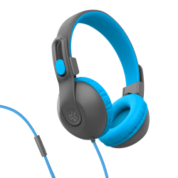 JLab Audio JBuddies Studio 2 On-Ear Headphones, Gray/Blue, HKSTU2GRYBLU122