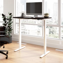 Bush Business Furniture Move 60 Series 48"W x 24"D Electric Height Adjustable Standing Desk, Black Walnut/White Powder Coat, Standard Delivery