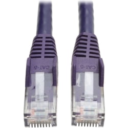 Tripp Lite Cat6 GbE Gigabit Ethernet Snagless Molded Patch Cable UTP Purple RJ45 M/M 50ft 50' - 1x R - N201050PU