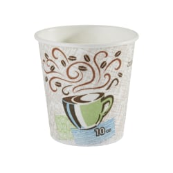 Dixie® PerfecTouch Insulated Paper Hot Cups, 10 Oz, Coffee Haze, 50 Cups Per Sleeve, Pack Of 20 Sleeves