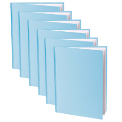 Ashley Young Authors Hardcover Blank Book, 11"H x 8 1/2"W Portrait, 14 Sheets/28 Pages, Blue Cover, White Pages, Pack Of 6