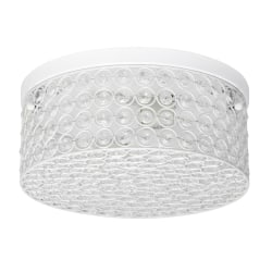 Elegant Designs Elipse Crystal 2-Light Round Flush-Mount Ceiling Fixture, 12"W, White
