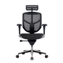WorkPro® Quantum 9000V2 Series Ergonomic Mesh/Fabric High-Back Chair With Headrest, Black/Black, BIFMA Compliant