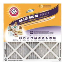 Arm & Hammer Maximum Allergen & Odor Reduction Air Filters, 20"H x 16"W x 1"D, Pack Of 4 Air Filters