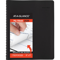 AT-A-GLANCE® The Action Planner 2026 Weekly Appointment Book Planner, Black, Large, 8" x 11"