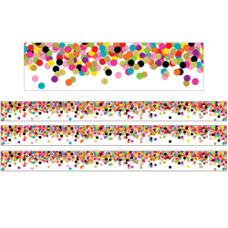 Teacher Created Resources Straight Border Trim Rolls, 50’, Confetti, Pack Of 3 Rolls