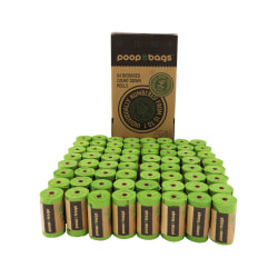 The Original Poop Bags® SuperBox, 7.05 Oz, Green, 15 Bags Per Roll, Box Of 64 Rolls
