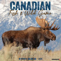 2025 Willow Creek Press Monthly Wall Calendar, 12" x 12", Canadian Fish & Wild Game, January 2025 to December 2025, 42137