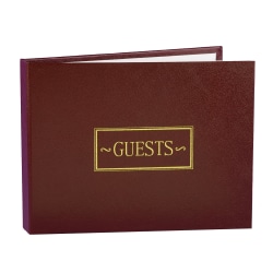 Taylor Party And Event Guest Book, 5-3/4" x 7-3/8", Burgundy/Gold