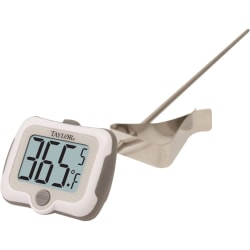 Taylor 9839-15 Digital Candy-Deep Fry Thermometer with Adjustable Head - 40°F (-40°C) to 449.6°F (232°C) - Adjustable Head, Clip, Auto-off, Hold Function - For Fryer - White