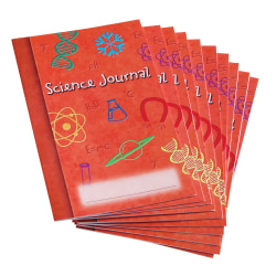 Learning Resources® Science Journals, 5 1/2" x 8 1/2", 1/4" Ruling, 32 Pages, Burnt Orange/Multicolor, Pack Of 10