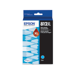 Epson® 812XL DuraBrite® Cyan High-Yield Ink Cartridge, T812XL220-S