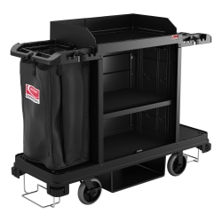 Suncast Commercial Housekeeping Cart, Standard, 49-3/4" x 24", Black