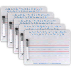 Pacon Handwriting Dry-Erase Whiteboard Sets, 2-Sided, Ruled/Plain, White, 8-15/16" x 11-13/16", Pack Of 5 Sets