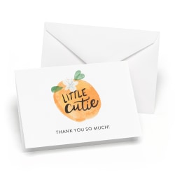 Custom All Occasion Baby Shower/Gift Thank You Greeting Cards With Blank Envelopes, Little Cutie, 4-7/8" x 3-1/2", Box Of 24