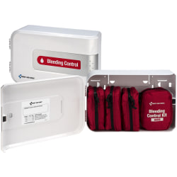 First Aid Only Bleed Control Basic Pro Cabinet, 3-1/2"H x 7"W x 5"D, White