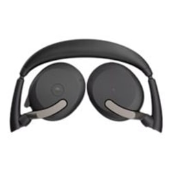 Jabra Evolve2 65 Flex MS Stereo - Headset - on-ear - Bluetooth - wireless - active noise canceling - USB-C - black - Certified for Microsoft Teams