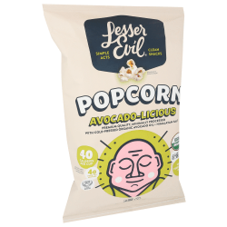 LesserEvil Organic Popcorn, Avocado-Licious, 4.6 Oz, Total Qty 12
