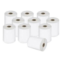 DYMO® LabelWriter XL Shipping Labels, 4" x 6", Rectangle, White, 220 Labels Per Roll, Pack Of 10 Rolls