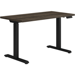HON® Coze Worksurface With Coordinate Height-Adjustable Base, 54"W, Florence Walnut/Black