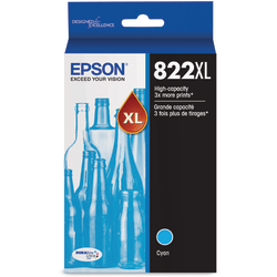 Epson® 822XL DuraBrite® Cyan High-Yield Ink Cartridge, T822XL220-S