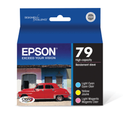 Epson® 79 Claria® High-Yield Cyan, Magenta, Yellow Ink Cartridges, Pack Of 3, T079921-S
