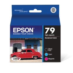 Epson® 79 Claria® High-Yield Black And Cyan, Magenta Ink Cartridges, Pack Of 3, T079920-S