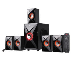 BeFree Sound 5.1 Channel Bluetooth® Surround Speaker System, Orange/Black