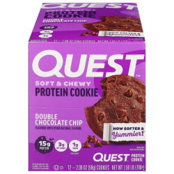 Quest Double Chocolate Chip Protein Cookies, 2.08 Oz, Total Qty 12