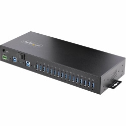 StarTech.com 16-Port Industrial USB 5Gbps Hub with Power Adapter, Mountable, Terminal Block Power, USB Charging, Dua - S5G16AINDSUSBAHUB