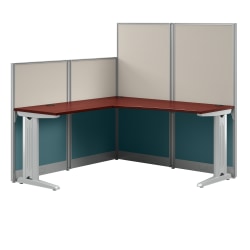 Bush Business Furniture Office In An Hour L Workstation, Hansen Cherry Finish, Standard Delivery