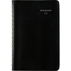 2025 AT-A-GLANCE® DayMinder® Daily Appointment Book Planner, 5" x 8", Black, January 2025 To December 2025, G10000