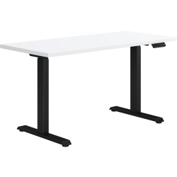 HON® Coze Worksurface With Coordinate Height-Adjustable Base, 54"W, Designer White/Black
