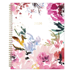 2026 Blue Sky Weekly/Monthly Planner, 8-1/2" x 11", Magenta Blooms, January To December, 140945