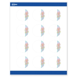 Avery® Printable Labels With Sure Feed® Technology, S00-EVF, Round, 2", Matte White With Preprinted Watercolor/Gold Leaf Design, Pack Of 120