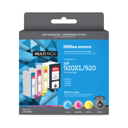 Office Depot® Remanufactured Black; Cyan; Magenta; Yellow High-Yield Ink Cartridge Replacement For HP 920XL, 920, Pack Of 4