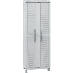 Inval 2-Door Storage Cabinet, 74-7/16"H x 17-3/4"W x 17-3/4"D, Light Gray