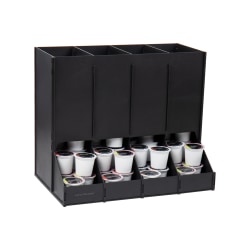 Mind Reader 4-Compartment Single-Serve Coffee Pod Dispenser, 12-1/4"H x 9"W x 14-1/2"D, Black