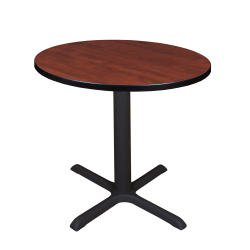 Regency Cain Round X-Base Breakroom Table, 29"H x 30"W x 30"D, Cherry/Maple