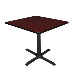 Regency Cain Square X-Base Breakroom Table, 29"H x 42"W x 42"D, Mahogany/Black