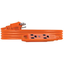 GE UltraPro JASHEP51927 3-Outlet Outdoor Extension Cord, 9’, Orange