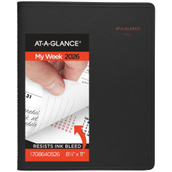 AT-A-GLANCE® 800 Range 2026 Weekly Monthly Appointment Book Planner, Large, Black, 8 1/4" x 11"