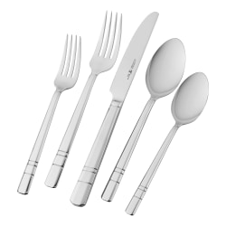 Henckels Madison Square 65-Piece Stainless Steel Flatware Set, Silver
