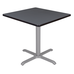 Regency Cain Square X-Base Breakroom Table, 29"H x 30"W x 30"D, Gray, TB3030GYGY
