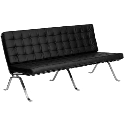 Flash Furniture HERCULES Flash Series LeatherSoft Sofa with Curved Legs, Black