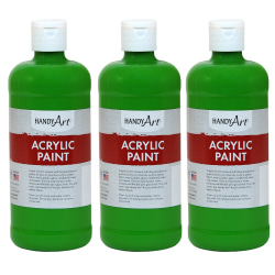 Handy Art Acrylic Paints, 16 Oz, Light Green, Pack Of 3 Paints