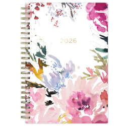 2026 Blue Sky Weekly/Monthly Planner, 5" x 8", Magenta Blooms, January To December, 140947